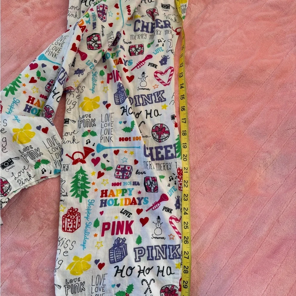 VICTORIA’S SECRET PINK Holiday Winter PJ’s / LOUNGE pants size medium CHEER - Picture 9 of 11